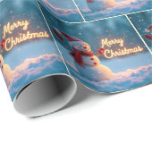 Kerstman met neonbord cadeaupapier (Rol Hoek)