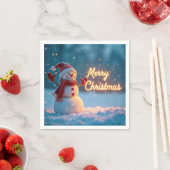 Kerstman met neonbord servet (Insitu)