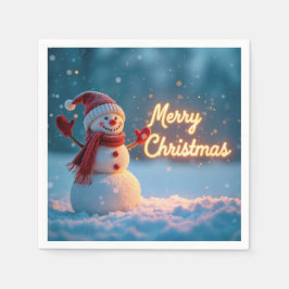 Kerstman met neonbord servet
