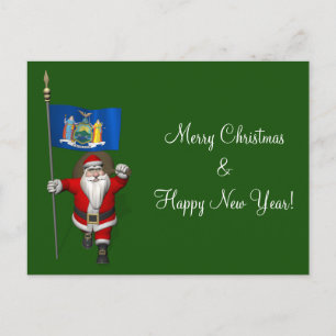 kerstman met ontslag van de Amerikaanse staat New Feestdagenkaart