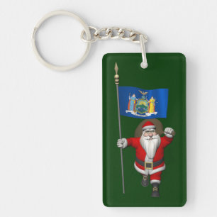 kerstman met ontslag van de Amerikaanse staat New Sleutelhanger