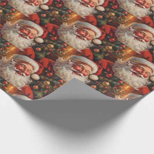  Kerstman met Ornamenten Cadeaupapier (Hoek)