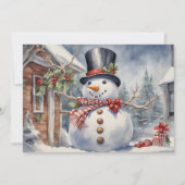 Kerstman met oude hoed en hulstbessen Kerstmis Feestdagenkaart (Voorkant)