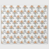  kerstman met ouderlijke fashioned Retro Kerstmis Cadeaupapier (Vlak)