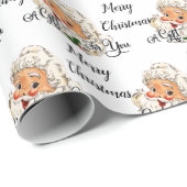  kerstman met ouderlijke fashioned Retro Kerstmis Cadeaupapier (Rol Hoek)