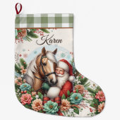 Kerstman met paard en kerst grote kerstsok (Voorkant)