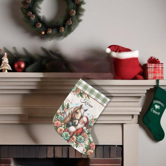 Kerstman met paard en kerst kaart