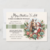 Kerstman met paard en kerst kaart (Voorkant)