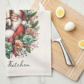 Kerstman met paard en kerst theedoek (Quarter Fold)