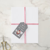 Kerstman met palmbomen cartoon grappige kerst cadeaulabel (Met Touw)