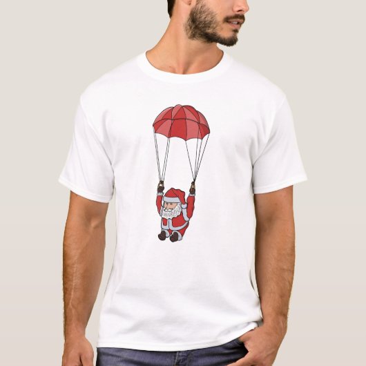 Kerstman met parachute t-shirt (Voorkant)