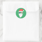 Kerstman met Patriottische USA Zonnebril Ronde Sticker (Tas)