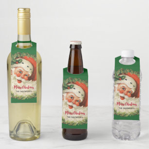  kerstman met pijnlijke kerstmis flessenhanger