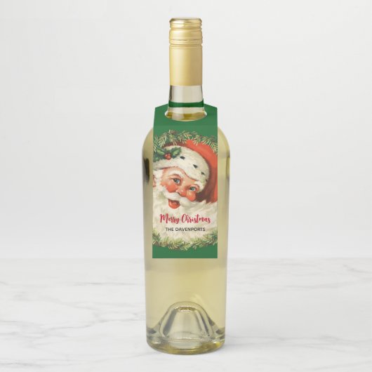  kerstman met pijnlijke kerstmis flessenhanger (Op fles)