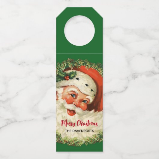 kerstman met pijnlijke kerstmis flessenhanger (Voorkant)