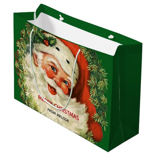  kerstman met pijnlijke kerstmis groot cadeauzakje (Voorkant Gekanteld)