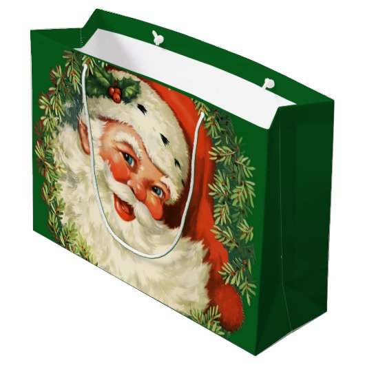  kerstman met pijnlijke kerstmis groot cadeauzakje (Achterkant Gekanteld)