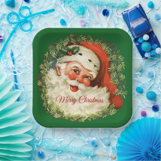  kerstman met pijnlijke kerstmis papieren bordje (Feest)