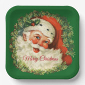 kerstman met pijnlijke kerstmis papieren bordje (Voorkant)