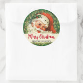 kerstman met pijnlijke kerstmis ronde sticker (Tas)