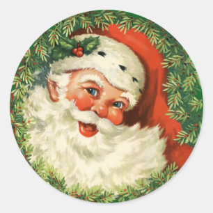 kerstman met pijnlijke kerstmis ronde sticker