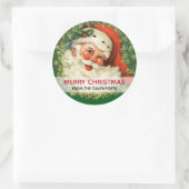  kerstman met pijnlijke kerstmis ronde sticker (Tas)