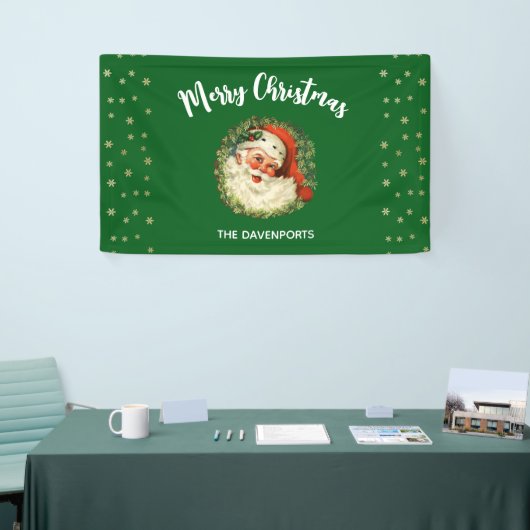  kerstman met pijnlijke kerstmis spandoek (Beurs)