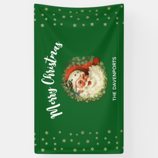  kerstman met pijnlijke kerstmis spandoek (Verticaal)