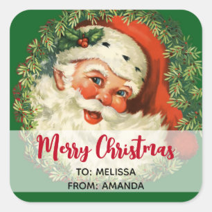  kerstman met pijnlijke kerstmis vierkante sticker