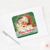 kerstman met pijnlijke kerstmis vierkante sticker (Envelop)