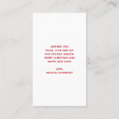  kerstman met pijnlijke kerstmis visitekaartje (Achterkant)