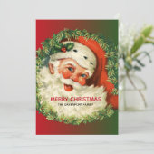  kerstman met Pine Wreatay Card Feestdagenkaart (Staand voorkant)