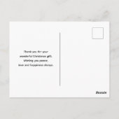 kerstman met Pine Wreate Hartelijk dank Briefkaart (Achterkant)