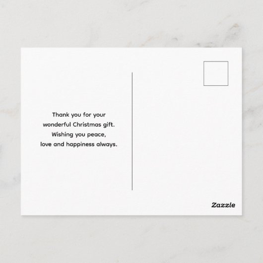 kerstman met Pine Wreate Hartelijk dank Briefkaart (Achterkant)