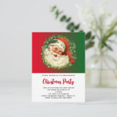  kerstman met Pine Wreath Invitation Briefkaart (Staand voorkant)