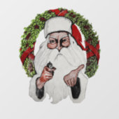 Kerstman met Pistool Raamsticker (Vel)