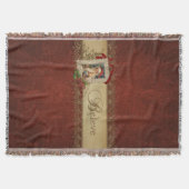  kerstman met poinsettia en gouden kant deken (Voorkant)