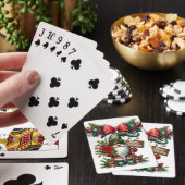 Kerstman met Poinsettia Kerstmis Pokerkaarten (Insitu)