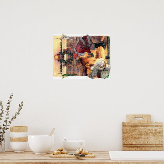  kerstman met poster voor kinderen (Keuken)