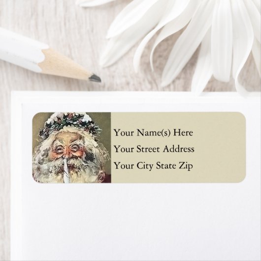  kerstman met Quill Pen Etiket (Insitu)