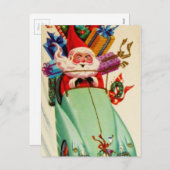  kerstman met racing naar beneden A Hill Feestdagenkaart (Voorkant / Achterkant)