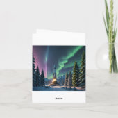 Kerstman met raket feestdagen kaart (Achterkant)