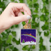 Kerstman met regenboog sleutelhanger (Hand)