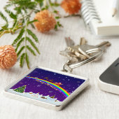 Kerstman met regenboog sleutelhanger (Zijkant)