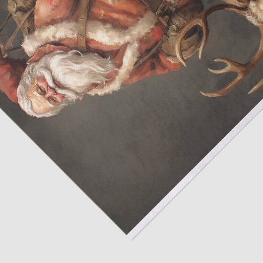 Kerstman met rendier 2 Decoupage papier (Detail)