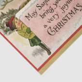 Kerstman met rendier en kind Tissuepapier (Detail)