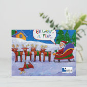 Kerstman met rendier Kaart (Staand voorkant)