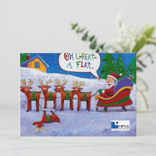 Kerstman met rendier Kaart (Staand voorkant)