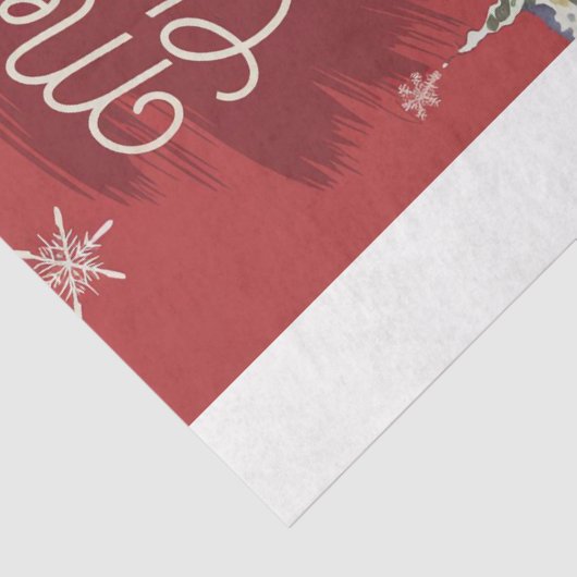 kerstman met rendier kerstrijst tissuepapier (Detail)