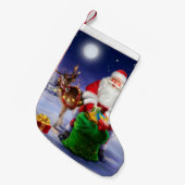Kerstman met rendier kleine kerstsok (Voorkant (Hangend))